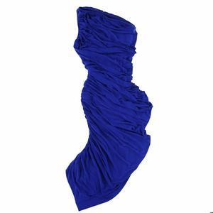 Norma Kamali Diana One Shoulder Dress to Knee Cobalt Polyester Womens S NEW